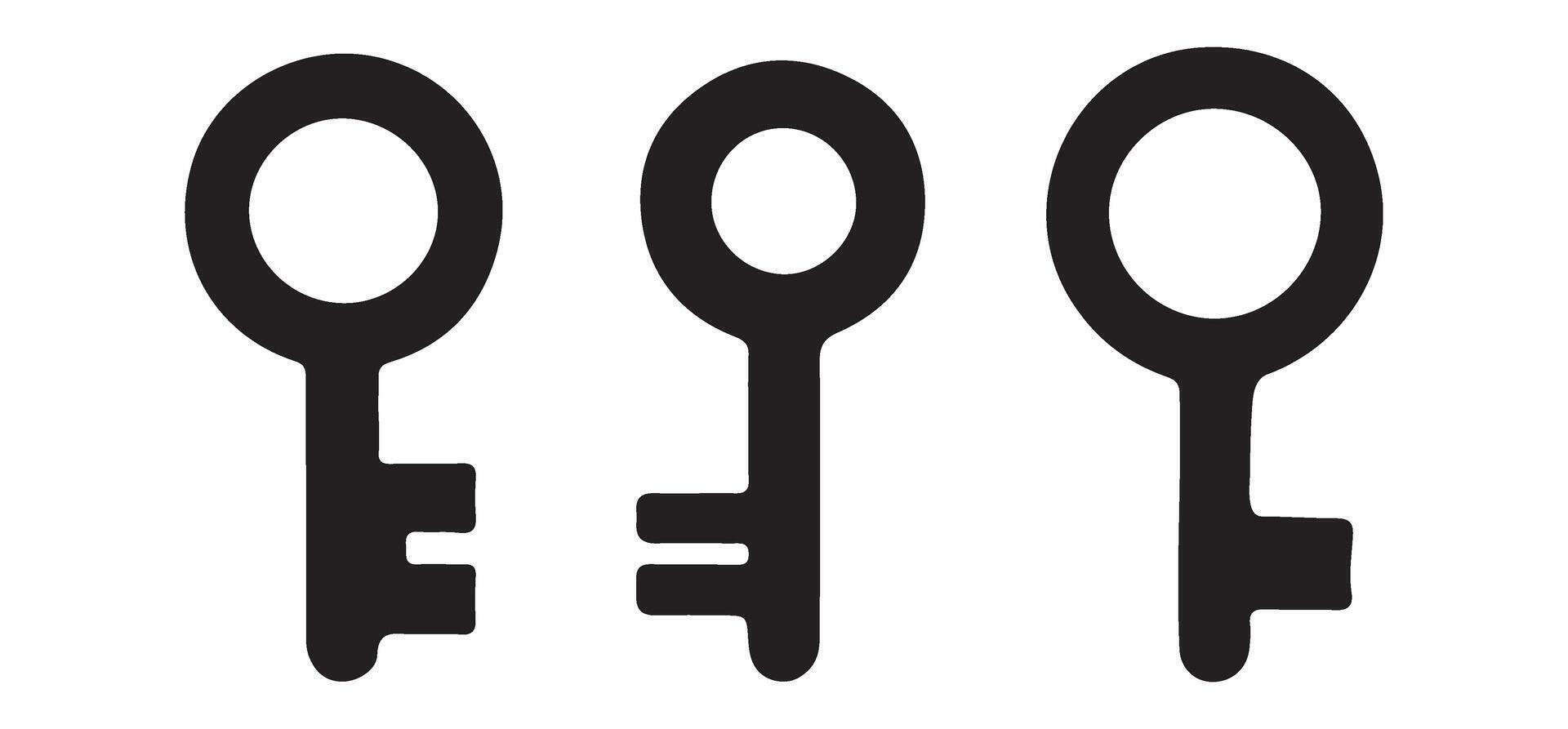 Simple Key Illustration Set Image for Security Purposes vector