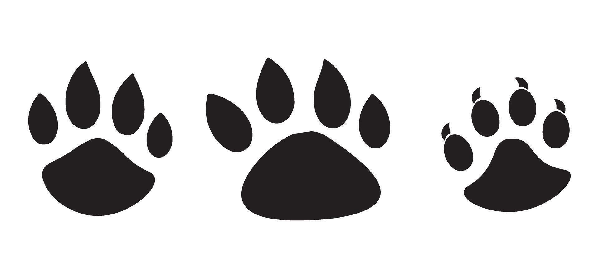 Bear Paw Prints Silhouette Image for Nature and Animal Theme Designs vector