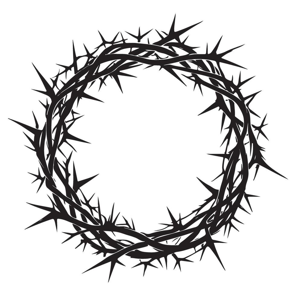 Crown of Thorns Silhouette Design for Religious Imagery vector
