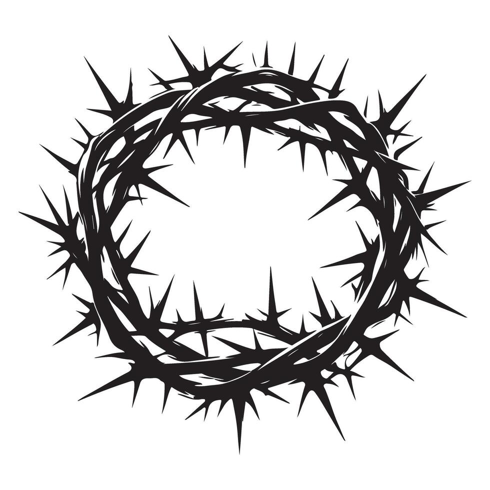 Crown of Thorns Silhouette Art for Religious Theme Projects vector