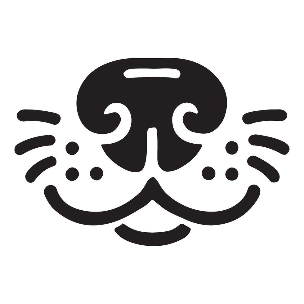 Silhouette Style Dog Nose Illustration Design Components vector