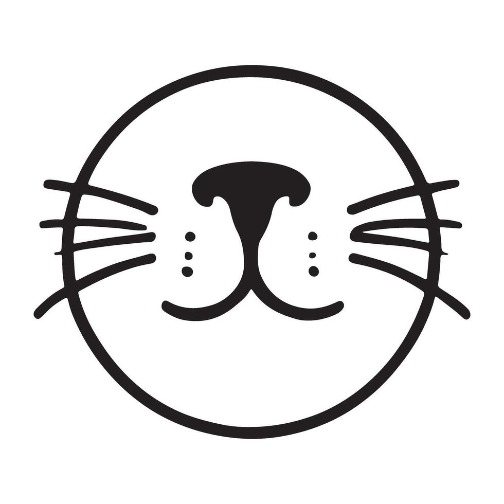 Simple cat face illustration adorable kitten animal design element vector
