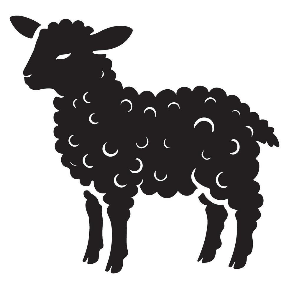 Silhouette of Adorable Lamb Illustration Graphics for Projects vector
