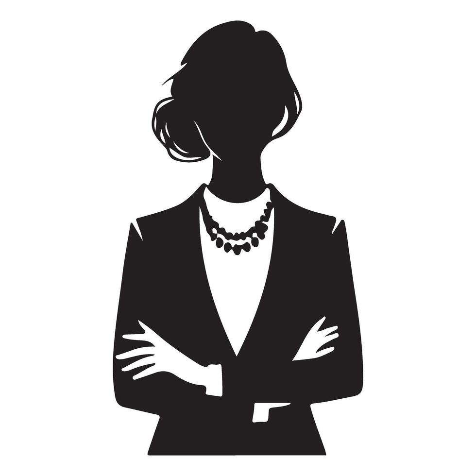 Silhouette Artwork of Business Woman with Confidence and Professionalism vector
