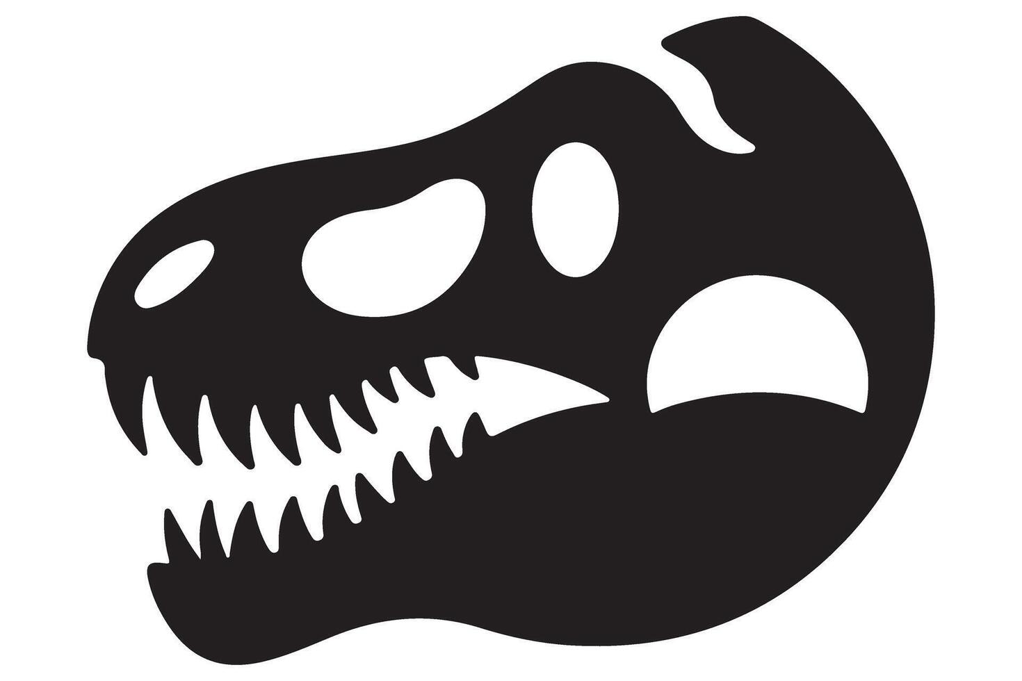 Tyrannosaurus rex skull silhouette dinosaur fossil design vector