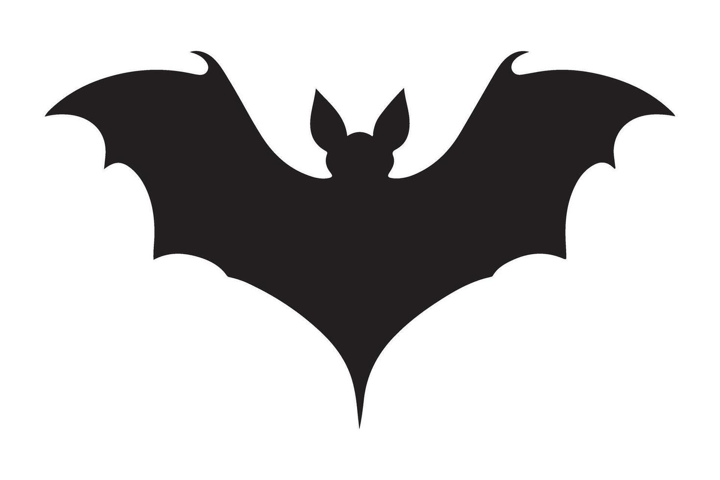 Simple bat silhouette halloween design spooky animal style vector