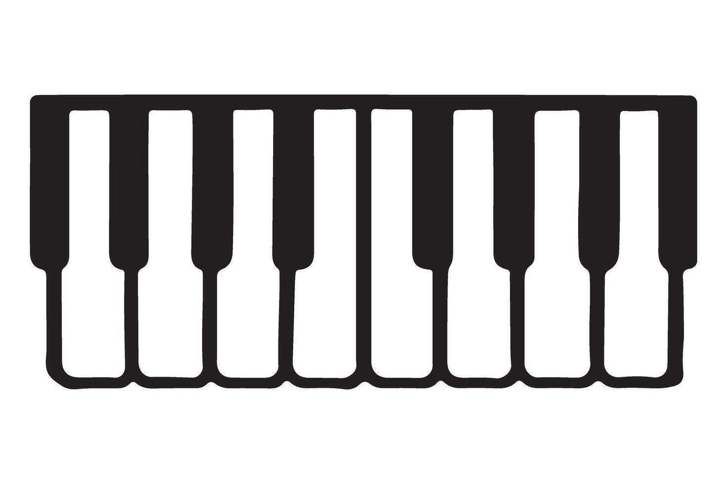 Piano keys silhouette illustration graphic musical keyboard instrument vector