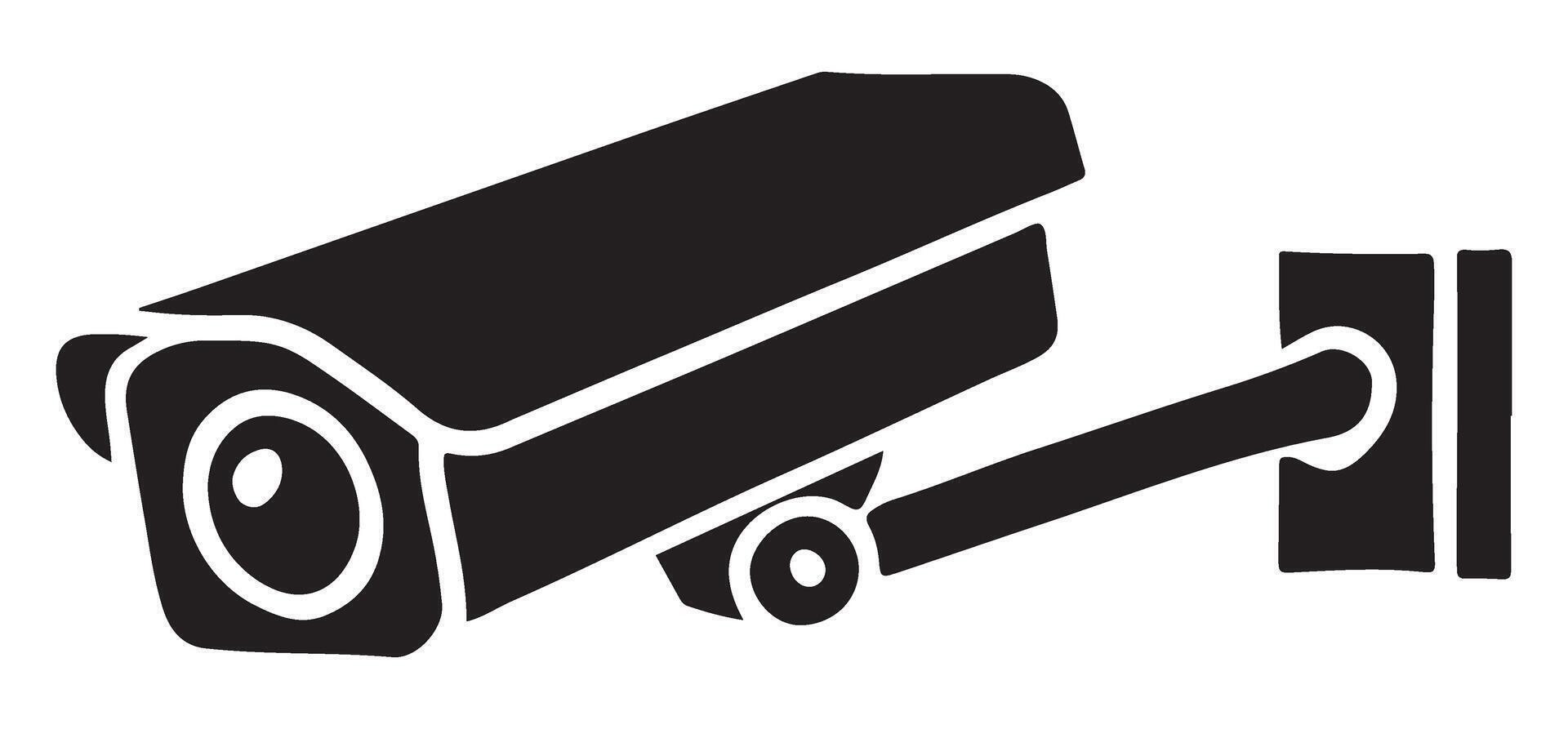 Security camera silhouette illustration system surveillance device vector