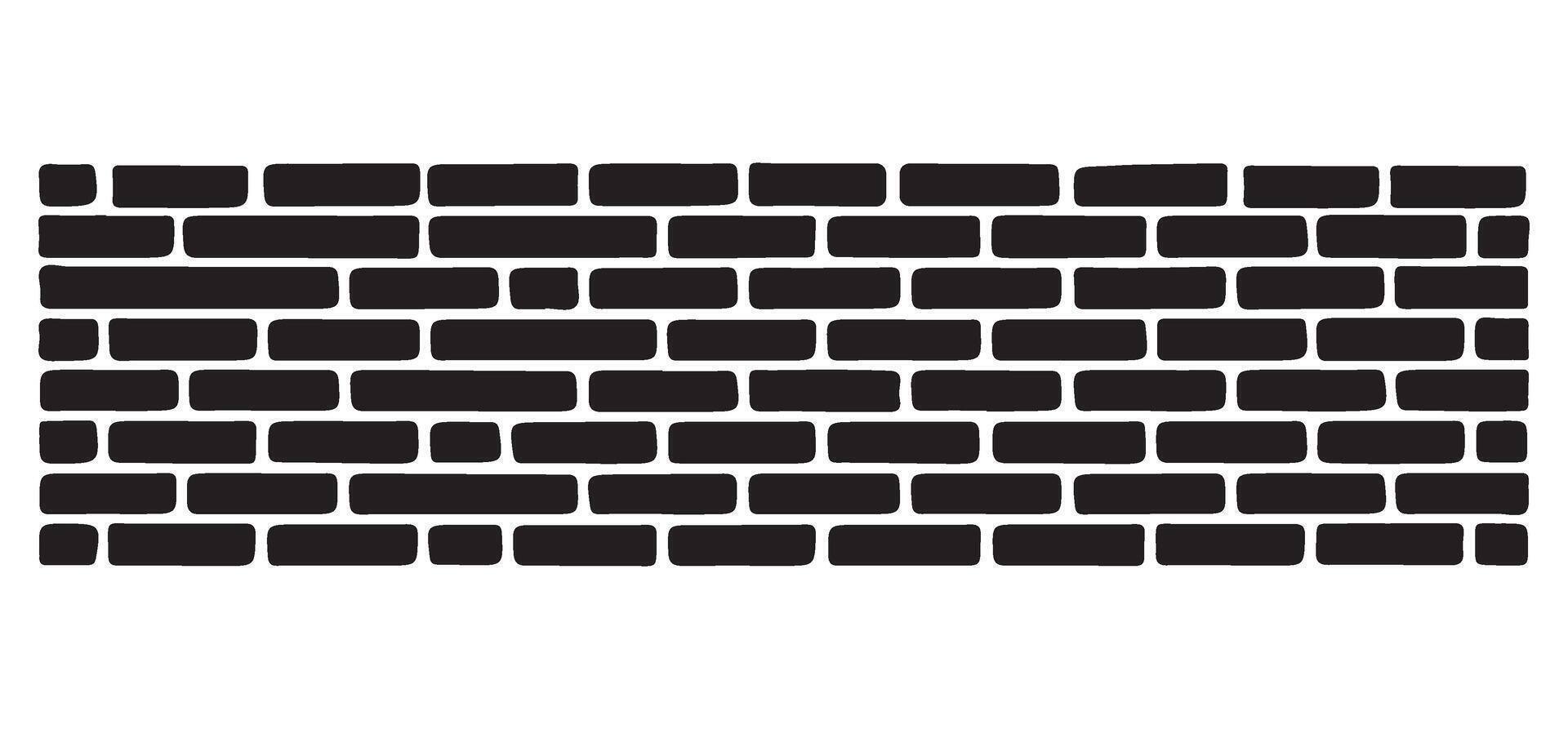 Brick wall pattern silhouette graphic construction architecture background vector