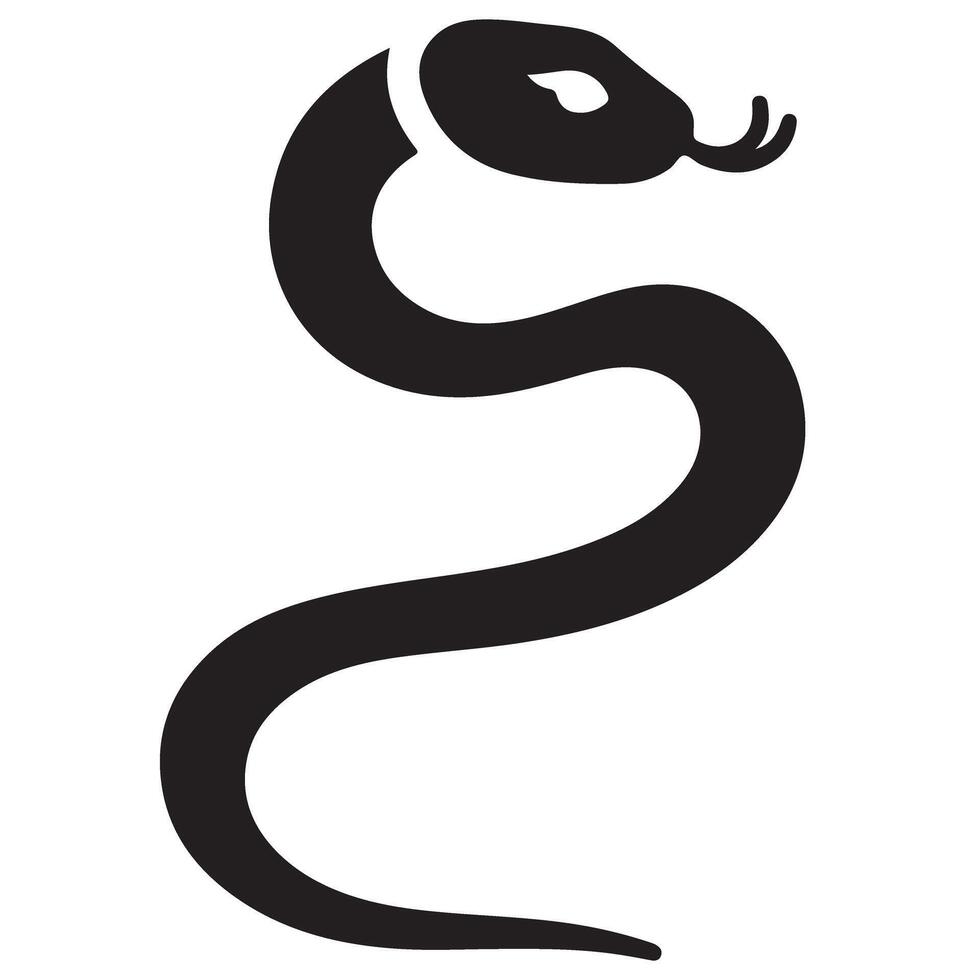 Elegant Snake Silhouette Graphic for Unique Tattoo Designs vector