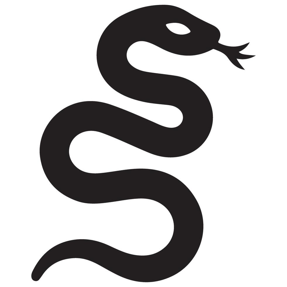 Simple snake silhouette illustration reptile animal design vector