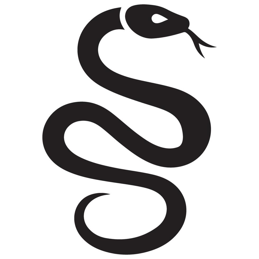 Sleek Snake Silhouette Image for Bold Graphic Designs vector