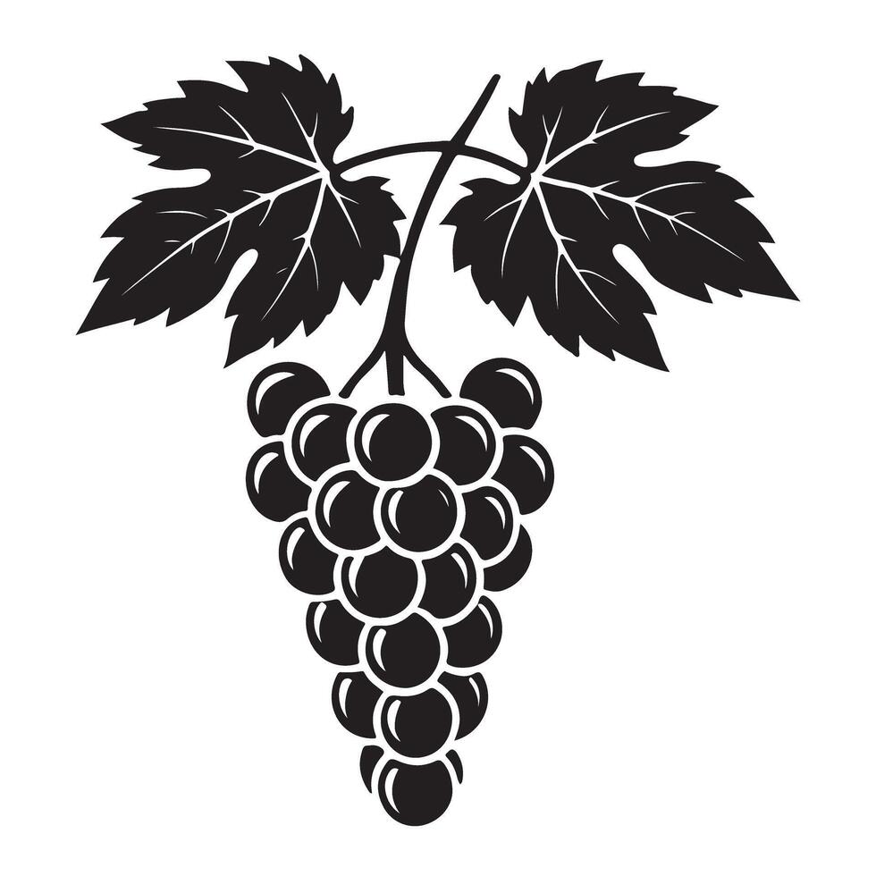 Grape Silhouette Illustration Fresh Fruit Symbol for Wine Industry vector