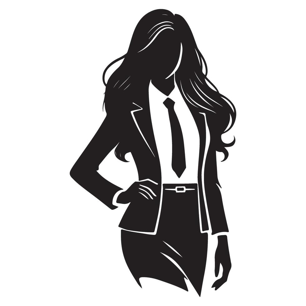 Businesswoman Silhouette Illustration Graphics for Corporate Presentations vector