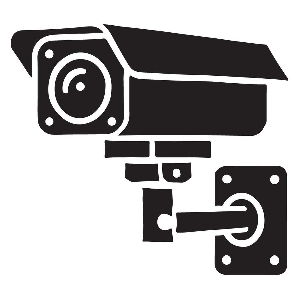 Security Camera Surveillance Silhouette Illustration Graphic for Security vector