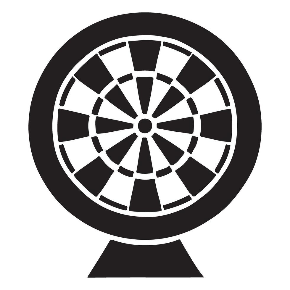 Dartboard Silhouette Illustration Design for Target Practice Game vector