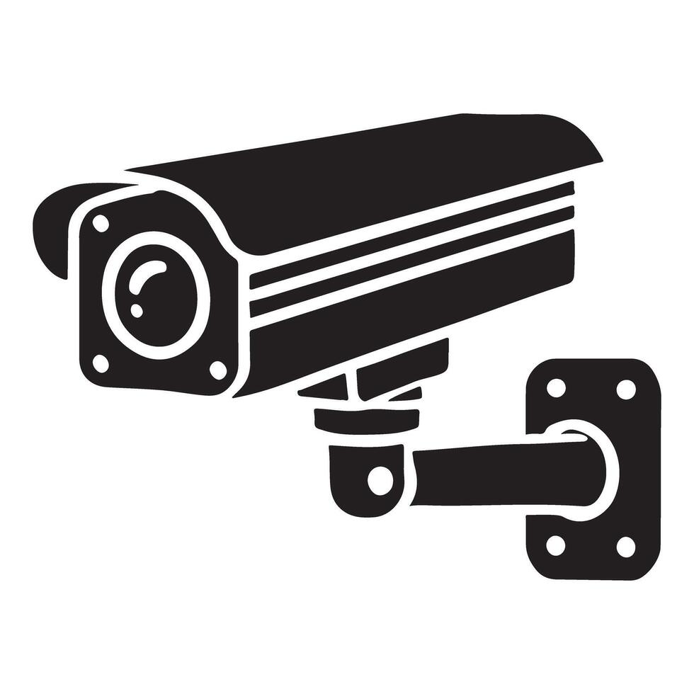 Security Camera Silhouette Illustration for Surveillance Designs vector
