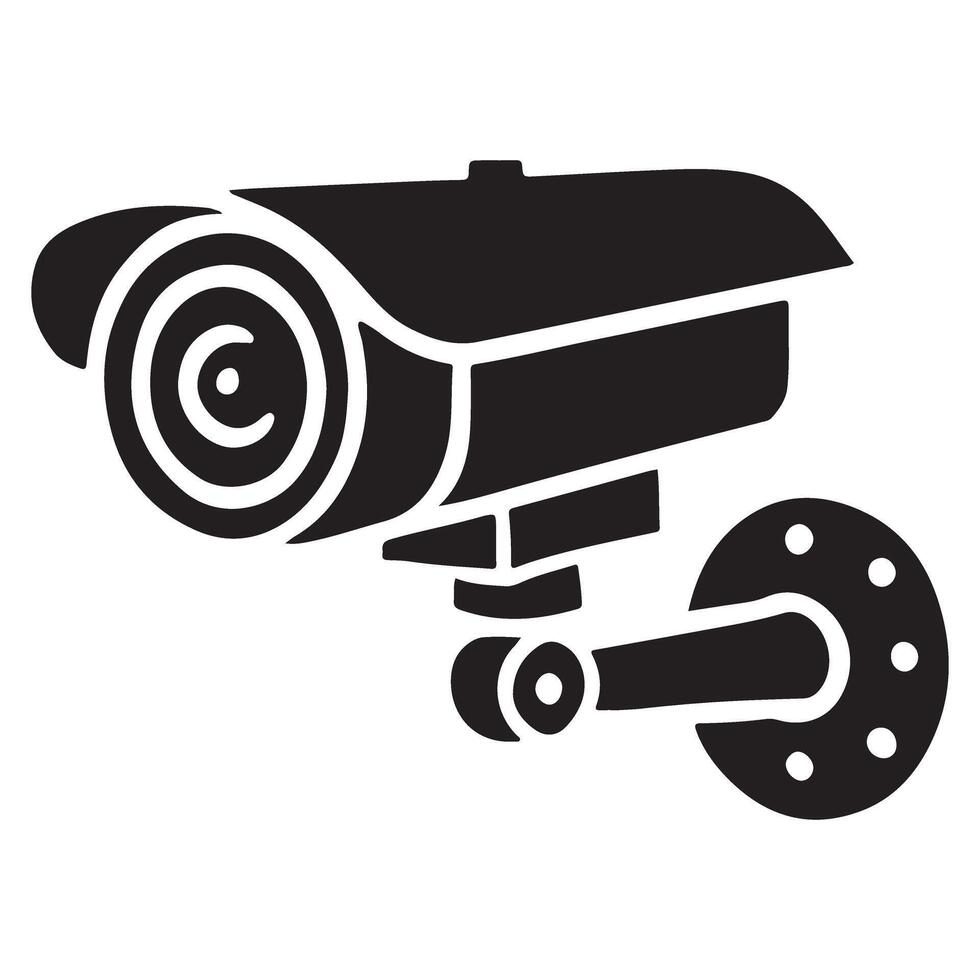 Security Camera Surveillance System Silhouette Illustration Design vector