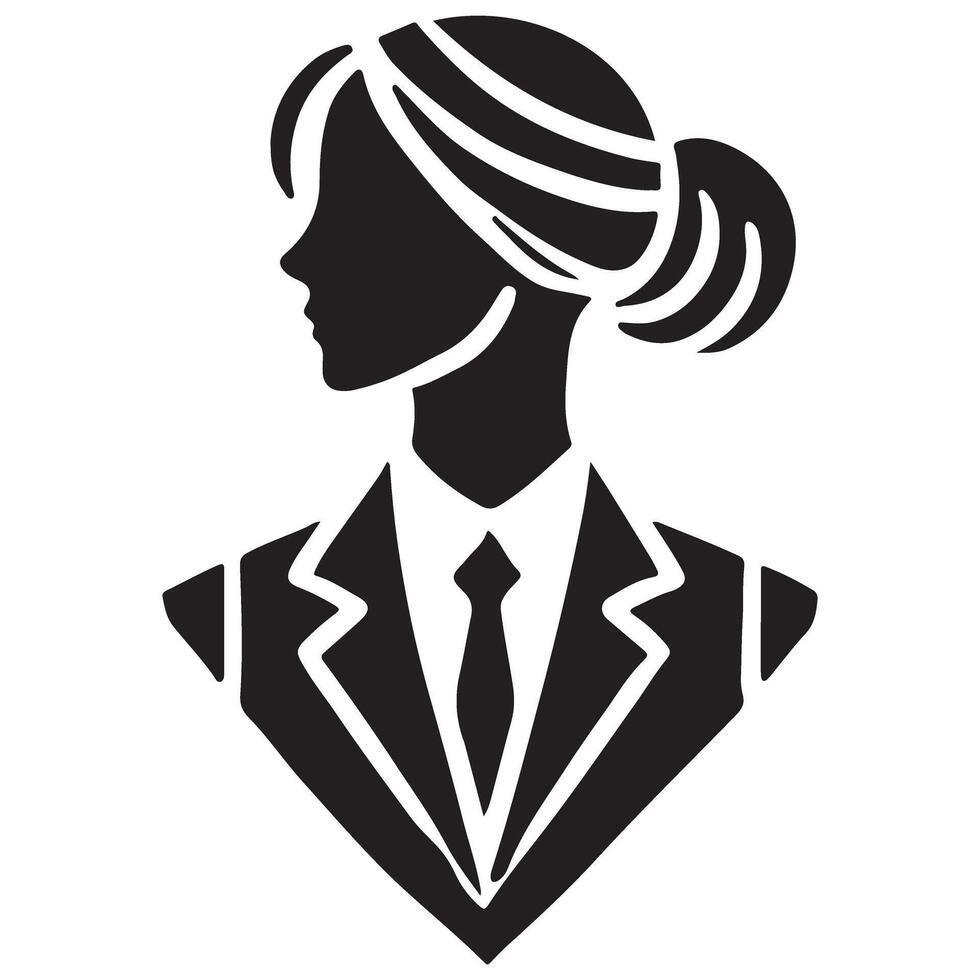 Silhouette Business Woman Graphic Elegant Lady Corporate vector