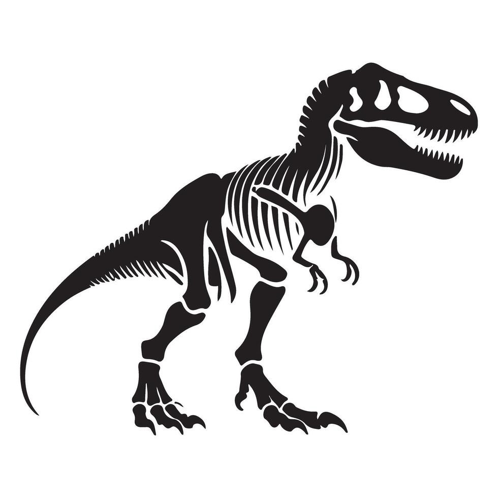 Tyrannosaurus Rex Skeleton Illustration Image Dinosaur Fossil Graphics vector