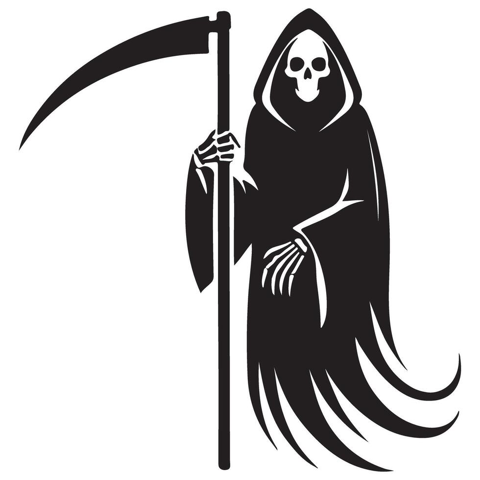 Death Grim Reaper Silhouette Illustration Graphic Image vector