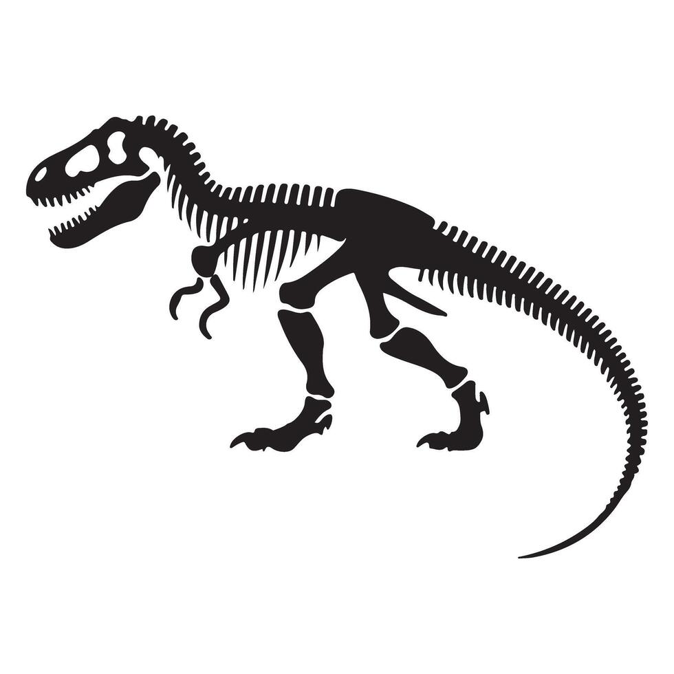 T Rex Skeleton Silhouette Image Dinosaur Fossil Graphic vector