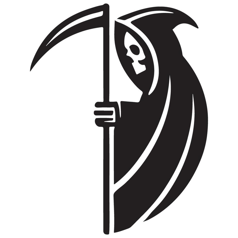 Grim Reaper Silhouette Image Death Concept Icon vector