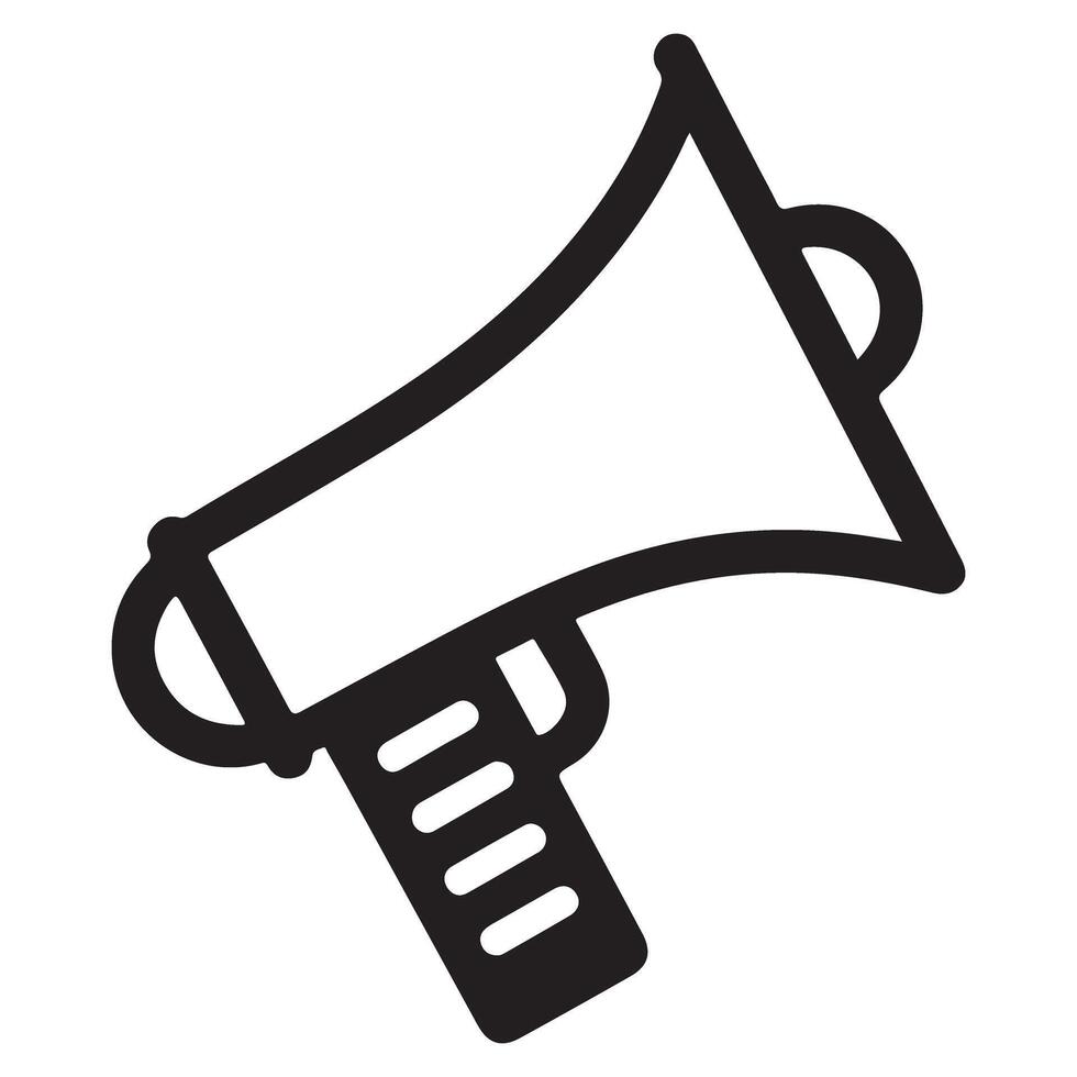 Megaphone Silhouette Art Loudspeaker Announcement Communication Tool vector
