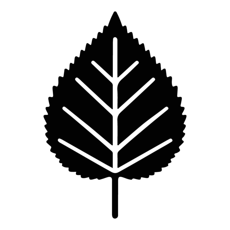 Black Silhouette of Birch Tree Leaf Illustration Art Design vector
