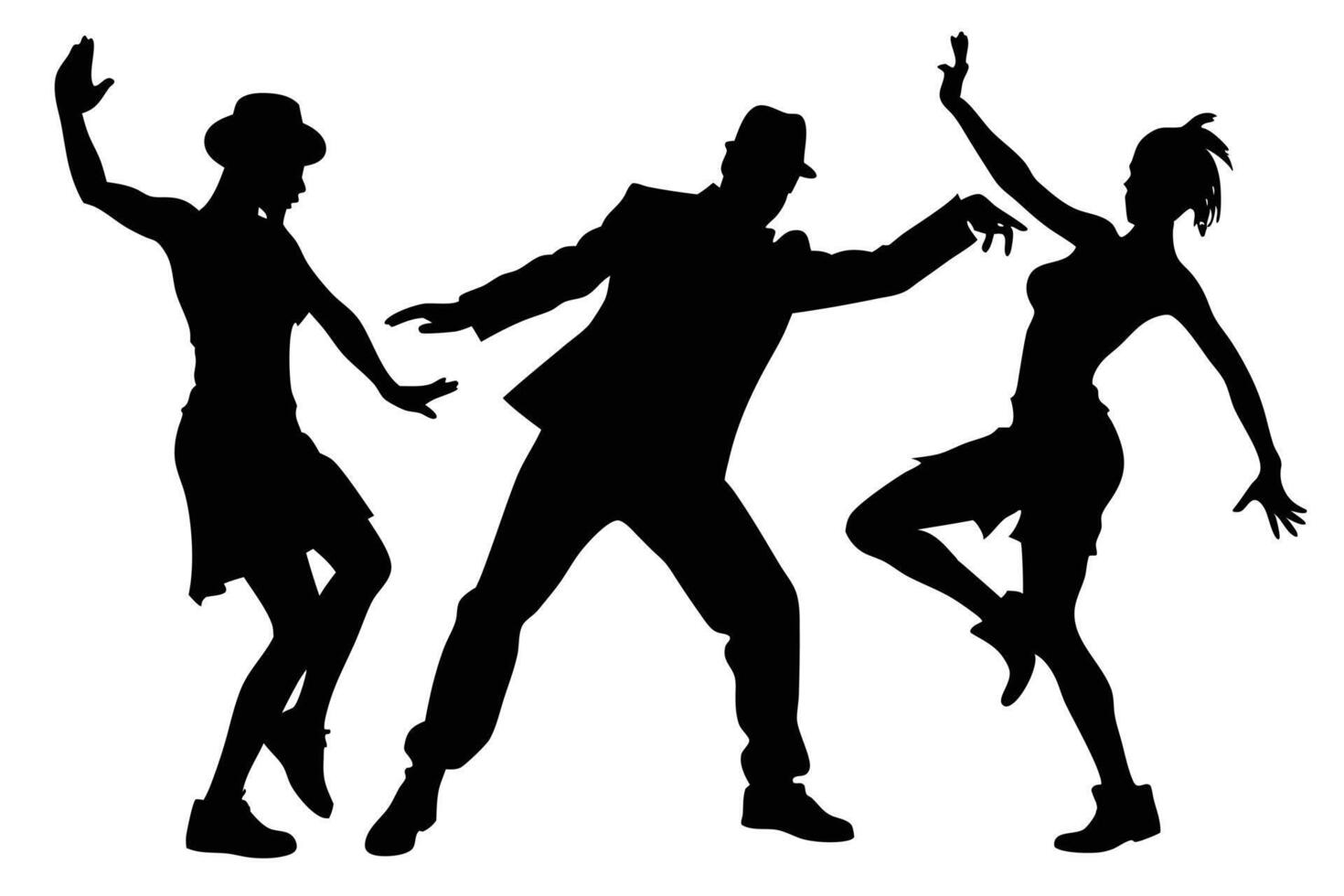 Stunning Ballet-Inspired Dance Silhouette of a Couple vector