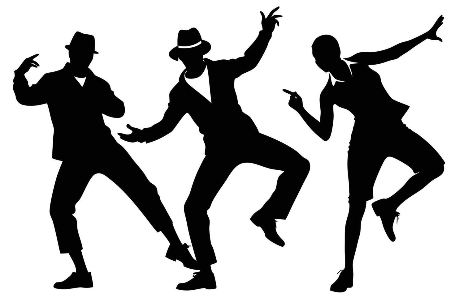 Stunning Dance Silhouette of a Man and Woman in Motion vector