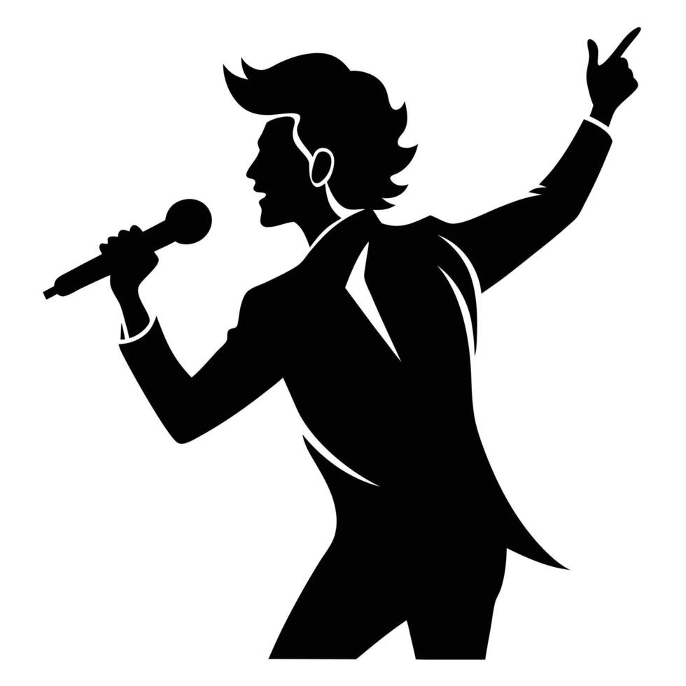 Breathtaking Live Moment of a Singer in Action vector