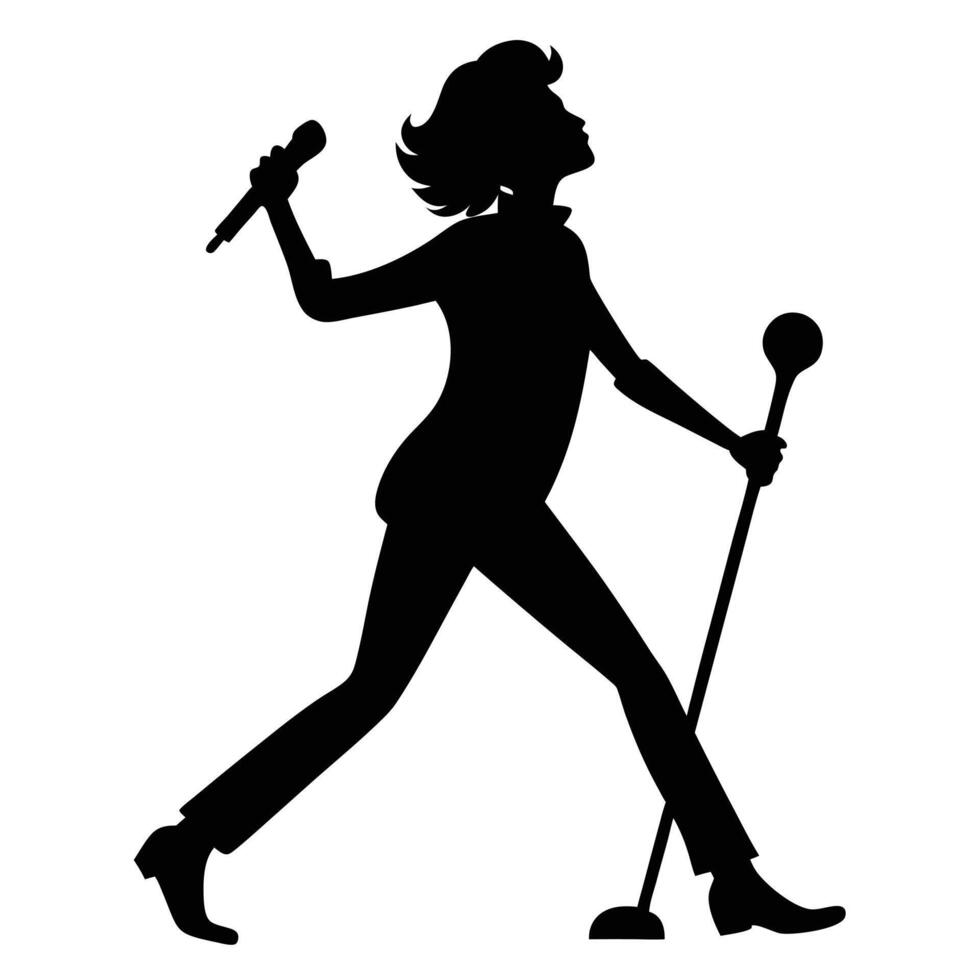 Passionate Performer Singing with Pure Emotion vector