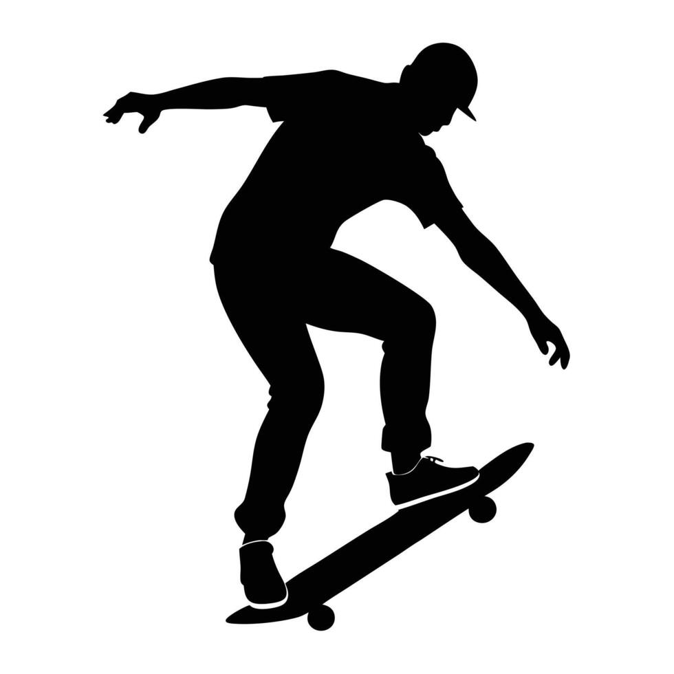 Freestyle Skater Silhouette Displaying Bold Tricks vector