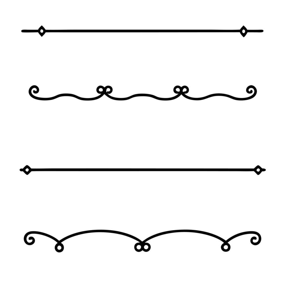 Curved and Swirly Line Dividers for Decorative Accents vector
