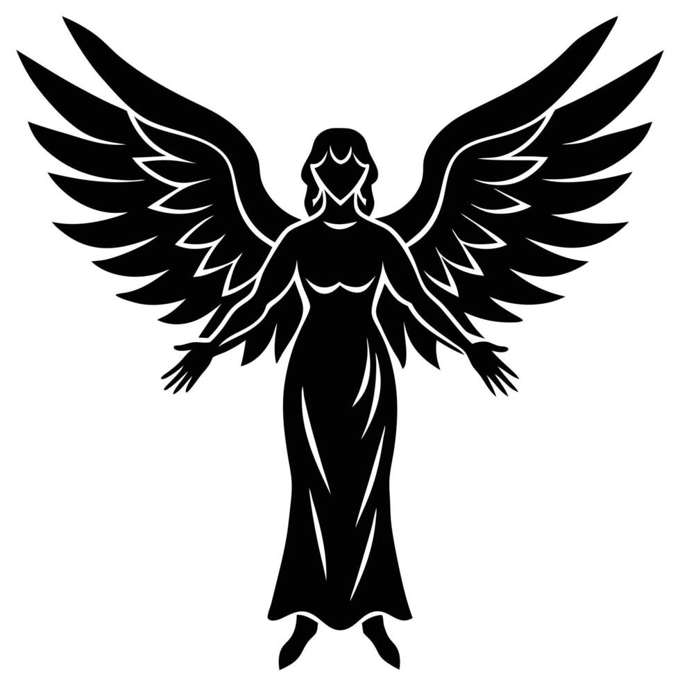 Clean and Simple Angel Silhouette vector