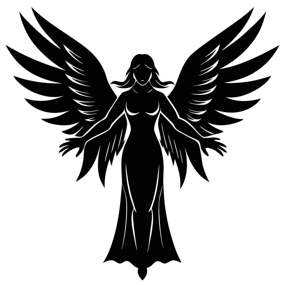High-Quality Angel Silhouette Images vector