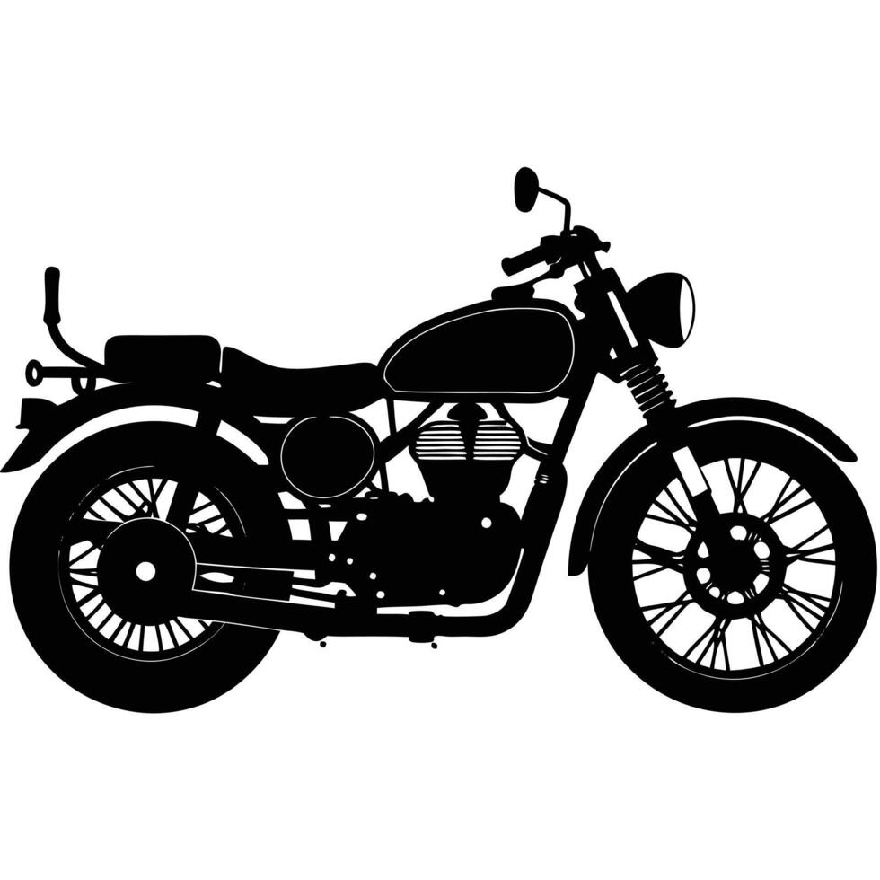Abstract Royal Enfield Motorbike Silhouette Designs vector