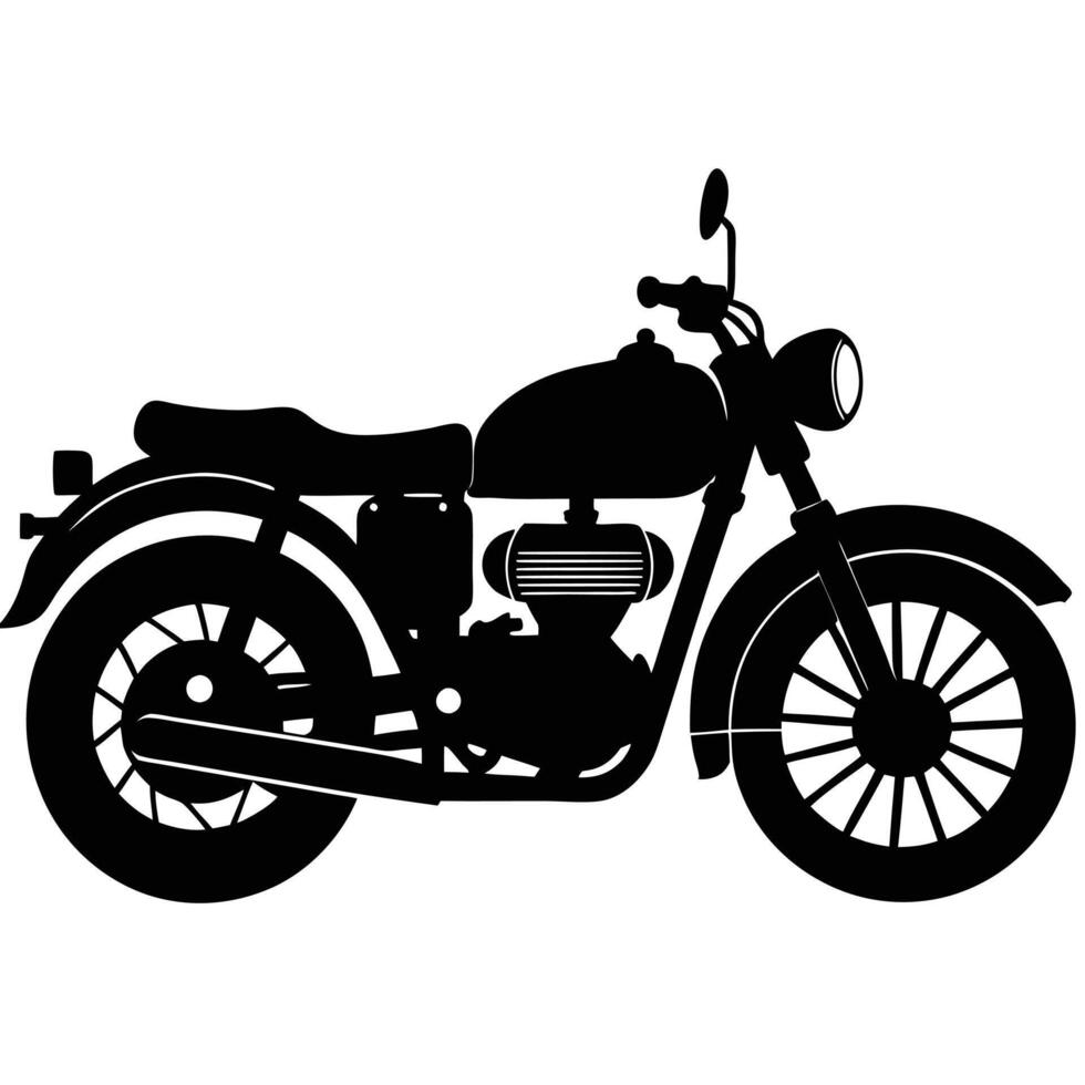 Clean and Simple Royal Enfield Motorbike Silhouette vector