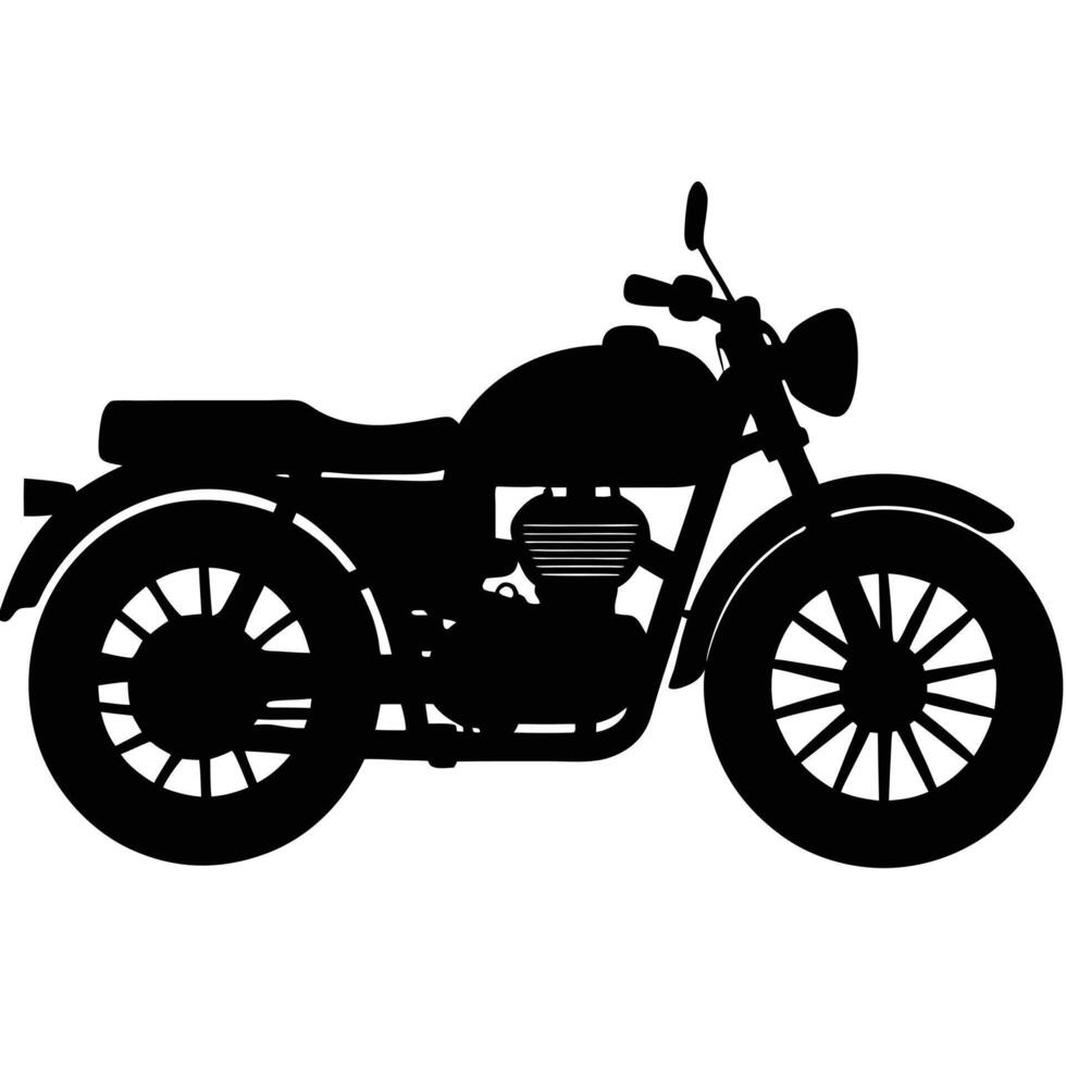 Eye-Catching Royal Enfield Motorbike Silhouette Art vector