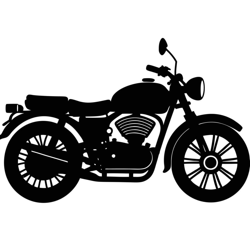 Bold and Striking Royal Enfield Motorbike Silhouette vector