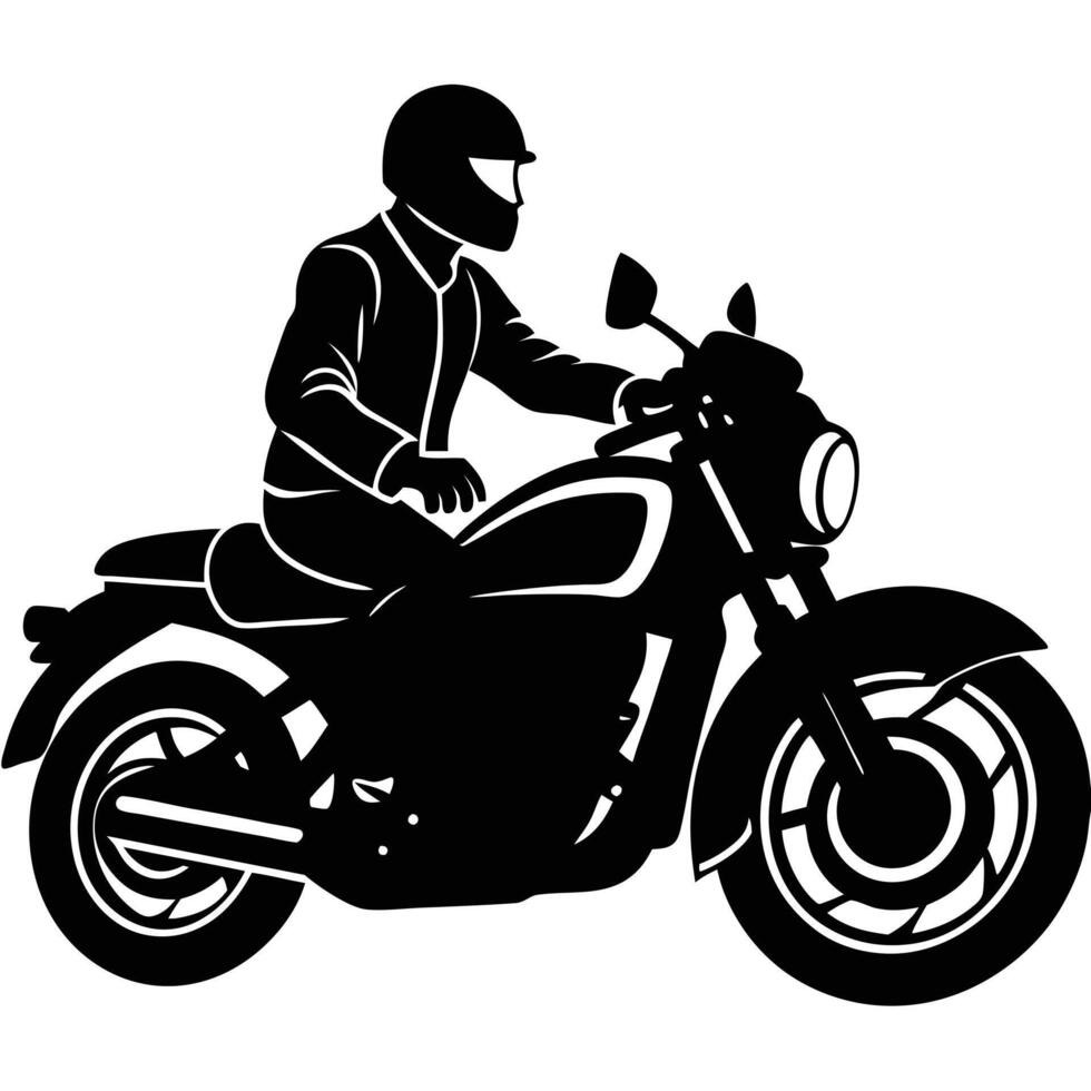 Abstract Motorcycling Silhouette Designs vector
