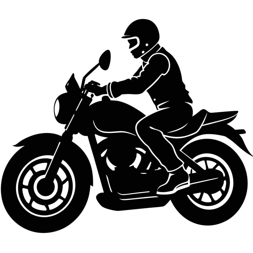 Minimalist Motorcycling Silhouette Styles vector