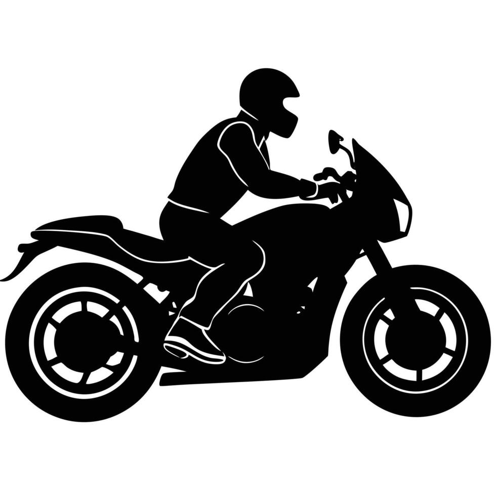 Sharp and Detailed Motorcycling Silhouette vector