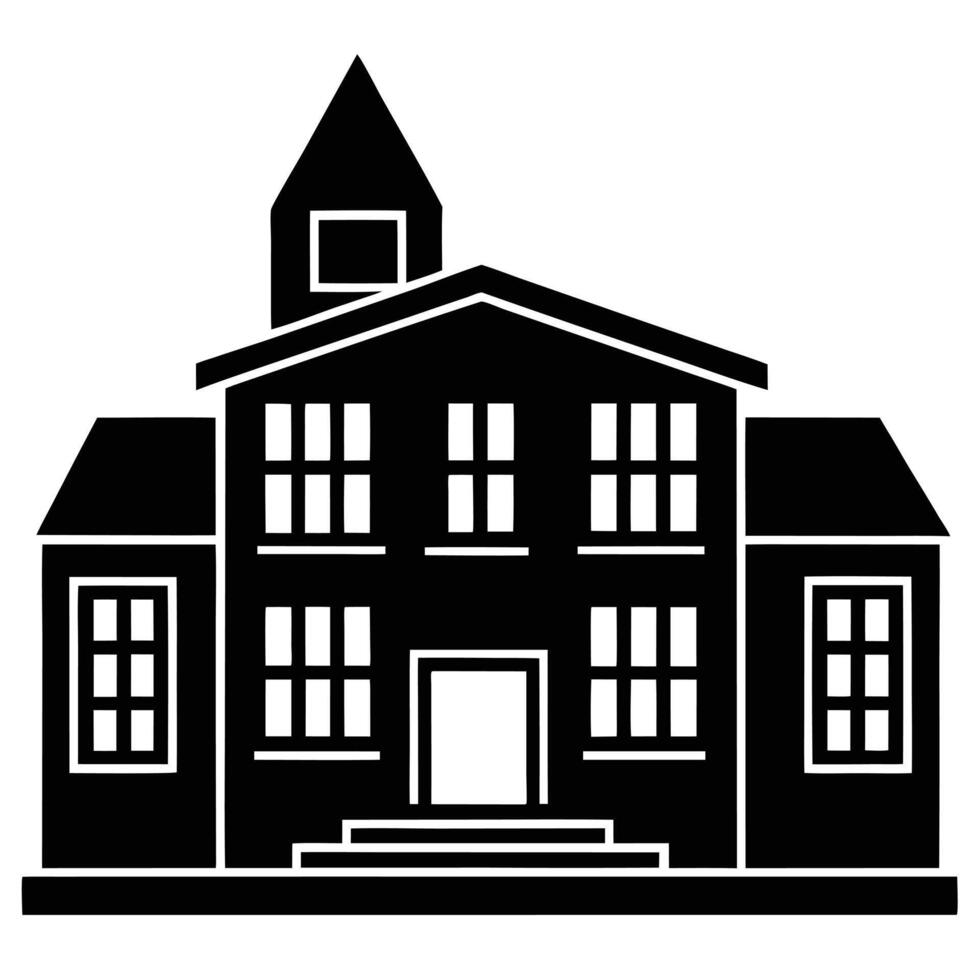 Sleek and Modern Building Line Art Silhouette vector