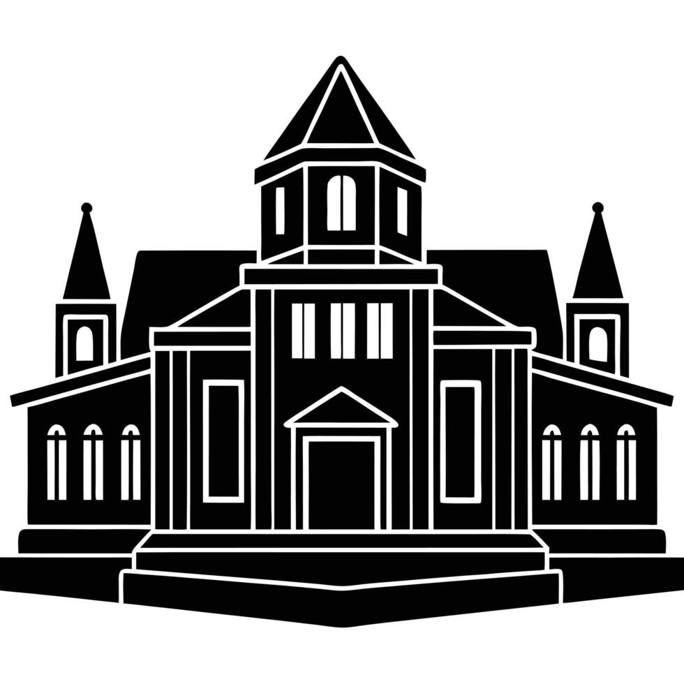The Beauty of Building Line Art Silhouette vector