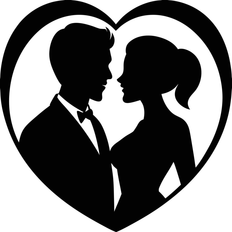 Abstract Silhouette of a Couple Designs vector