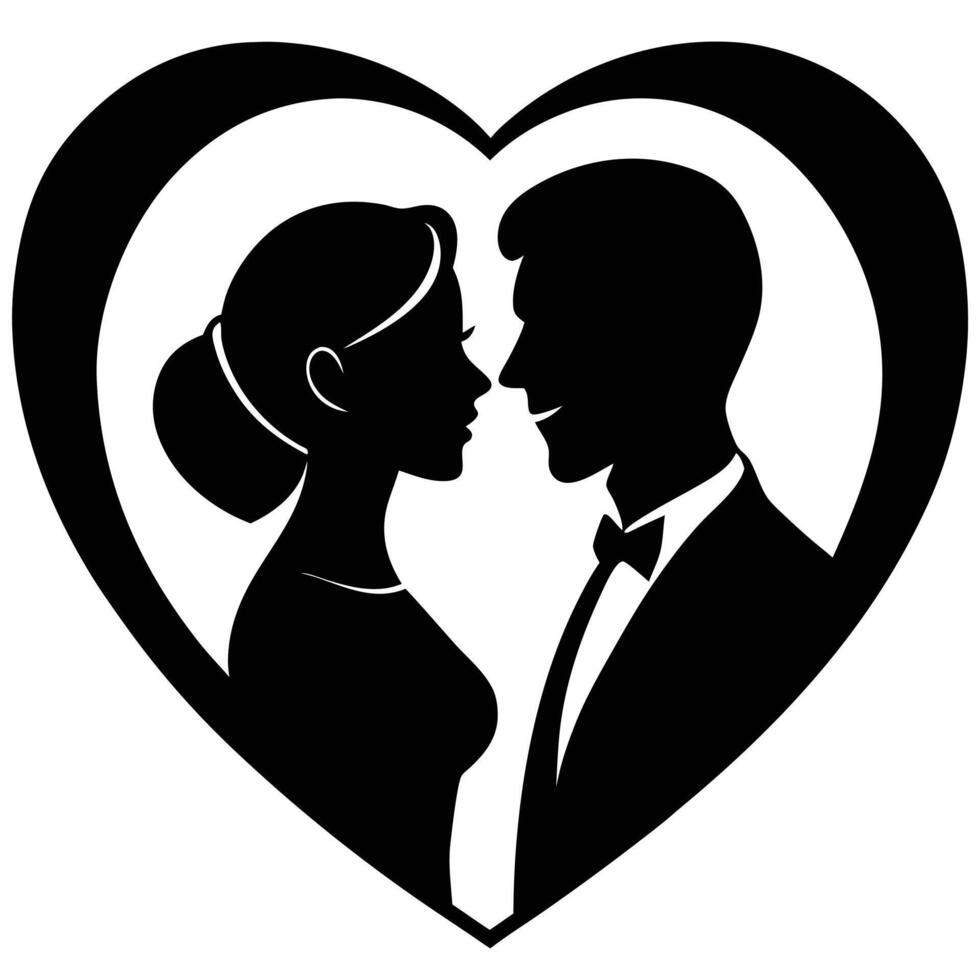 Clean and Simple Silhouette of a Couple vector