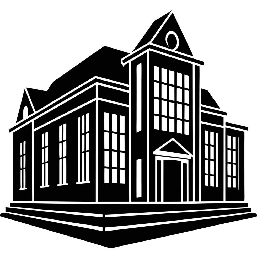 Eye-Catching Building Line Art Silhouette Designs vector