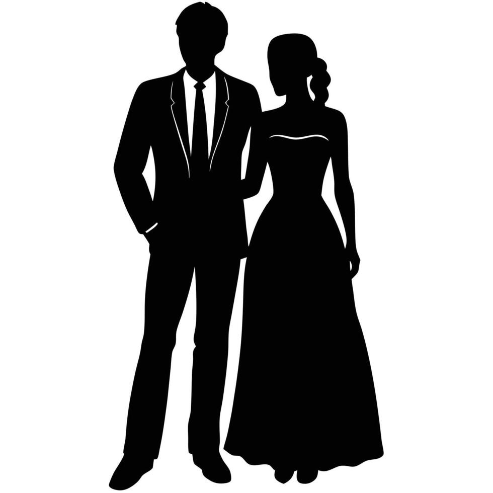Passionate Silhouette of a Couple Embracing vector